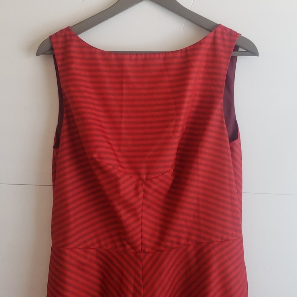 Isaac Mizahi Christmas fit and flare red dress 12